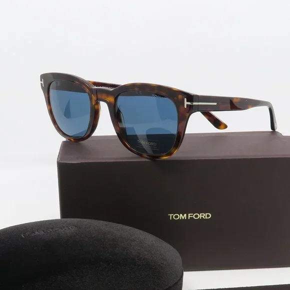 TF676 54N Tom Ford New Havana/ Blue Men's EUGENIO Sunglasses 52mm with box - Picture 1 of 6